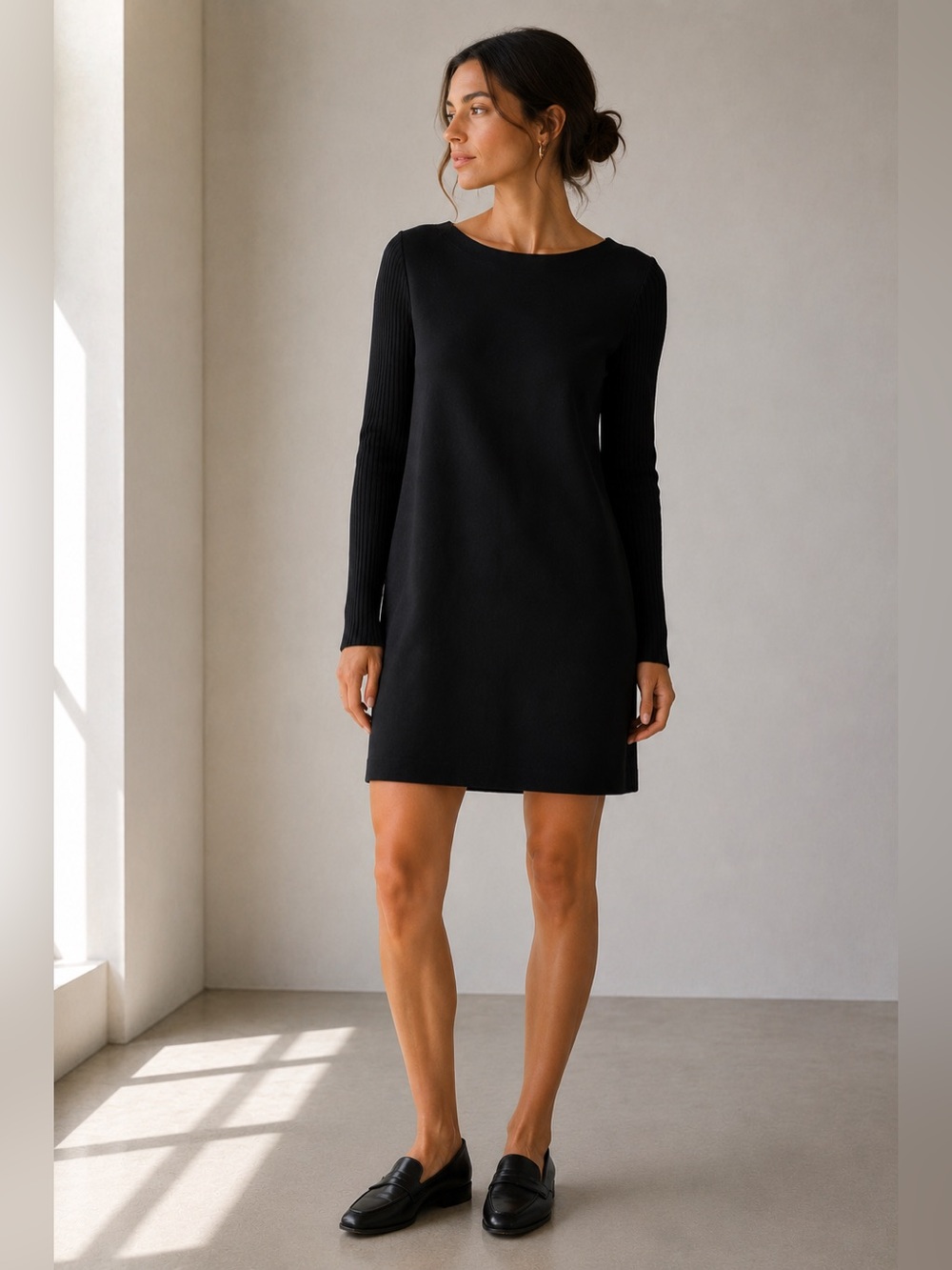 ANN TAYLOR LOFT knit sleeve sweater shift dress 8P